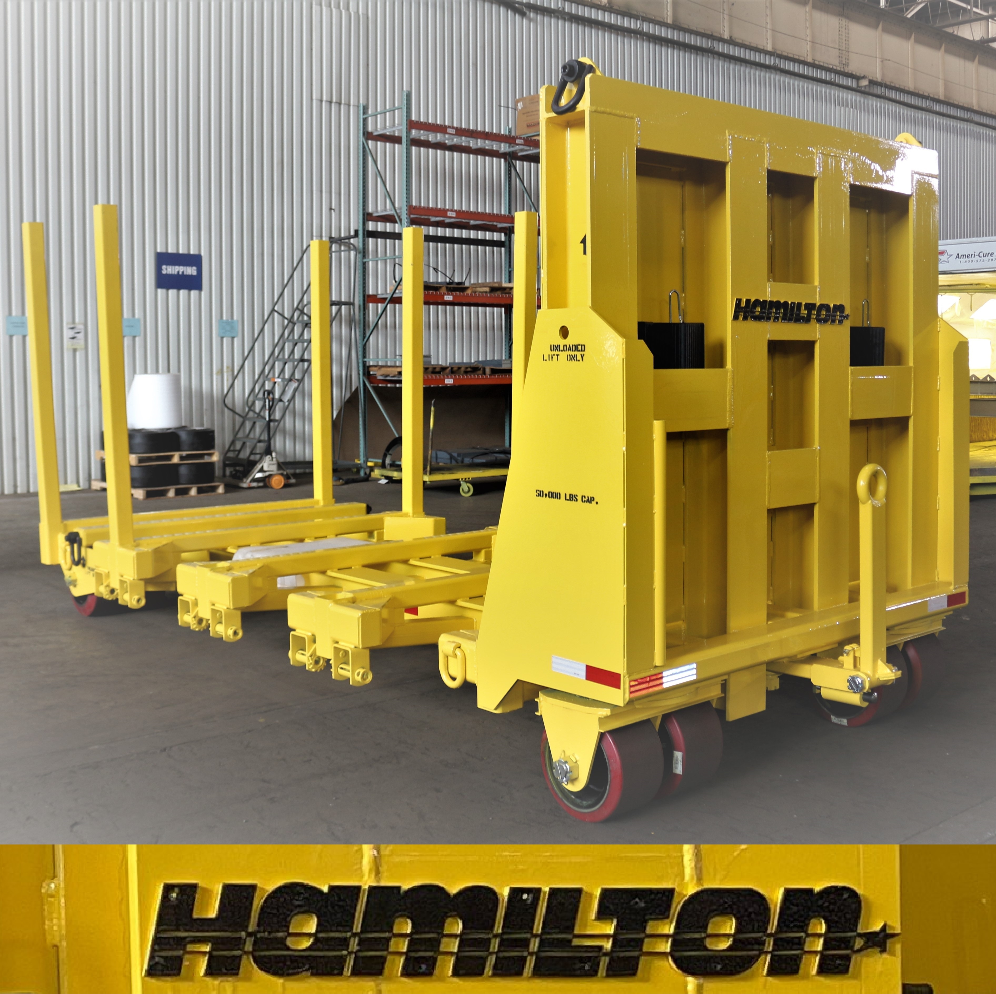Hamilton Caster twitter post - XT3346 Bulkhead Trailer, scrap trailer, 50,000 lbs